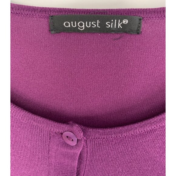 Lot of 2 Tops R&M Richards Brown Drape Front Zebra & August Silk Cardi M 8837 - Picture 8 of 14